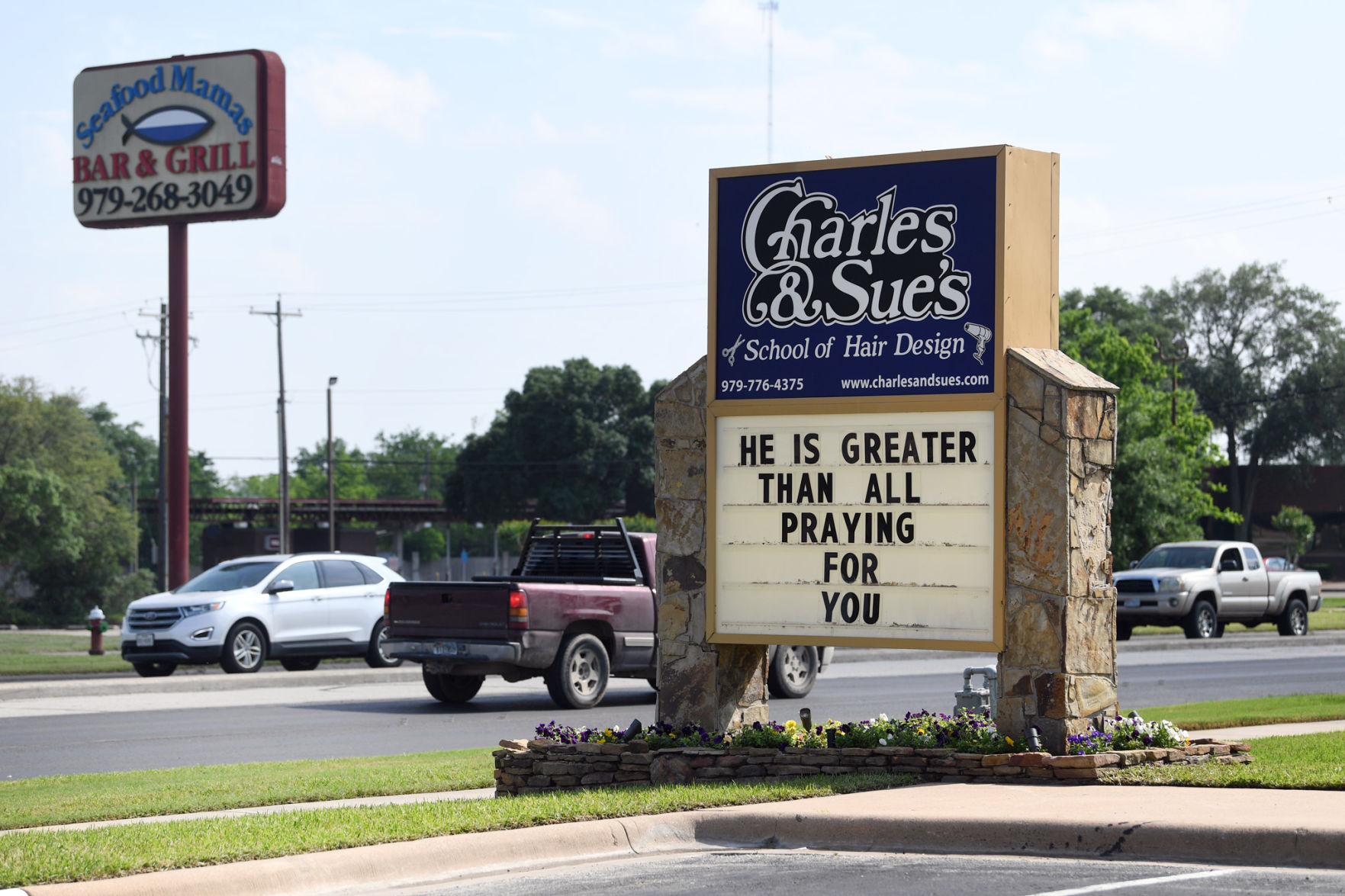 Signs around B-CS